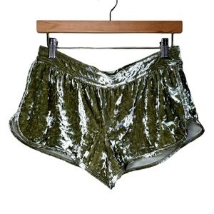 PINK Velour Sleep Shorts, Green, M